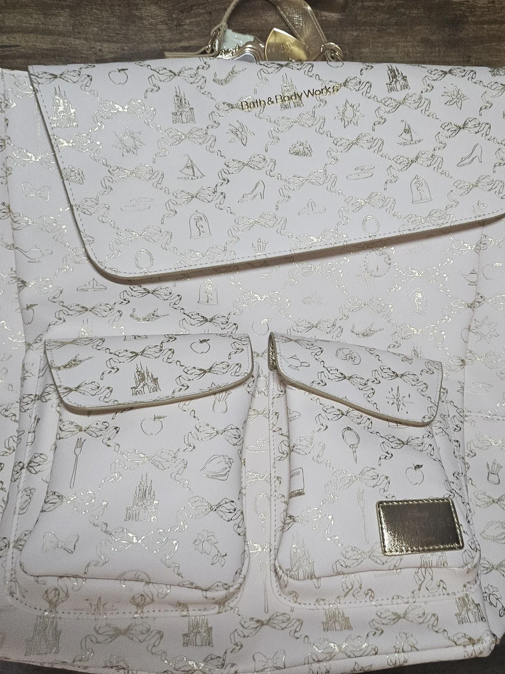 Bath & Body Works Disney Princess Gold Bow Backpack Purse